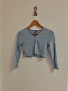 Old Navy Light Blue Cropped Cardigan Sweater - Women